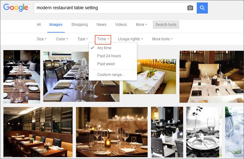 google images time range