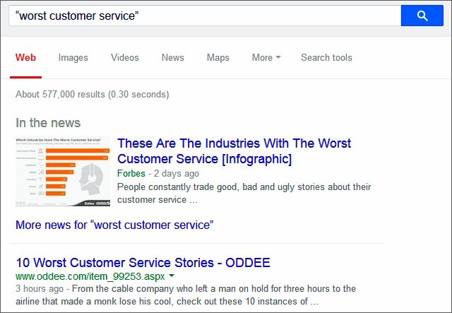 poor customer service examples