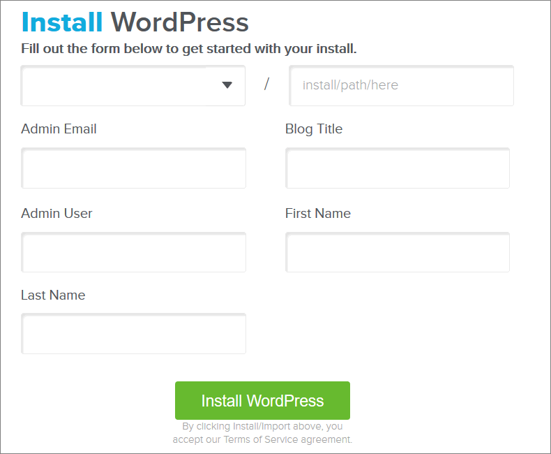 install wordpress