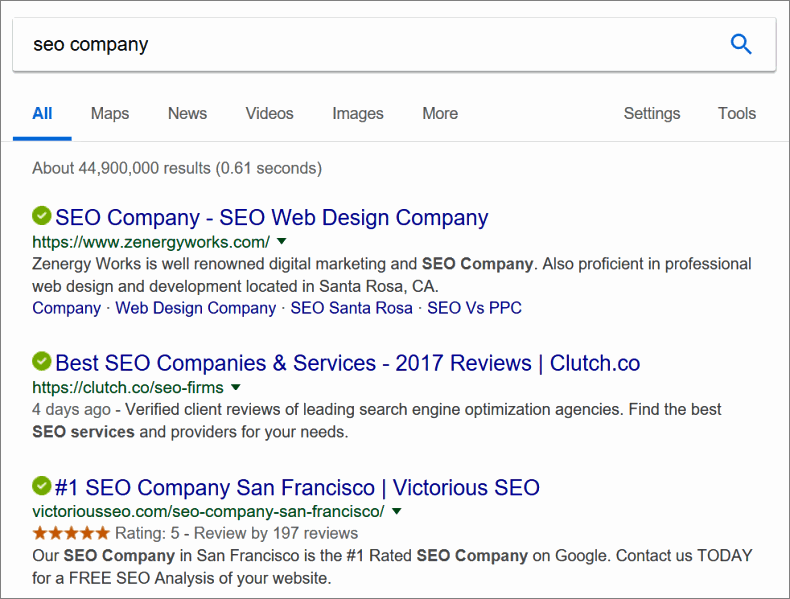 seo company search results